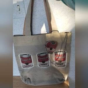 Authentic Andy Warhol Campbell's Soup Cans Tote Bag with Coin Purse